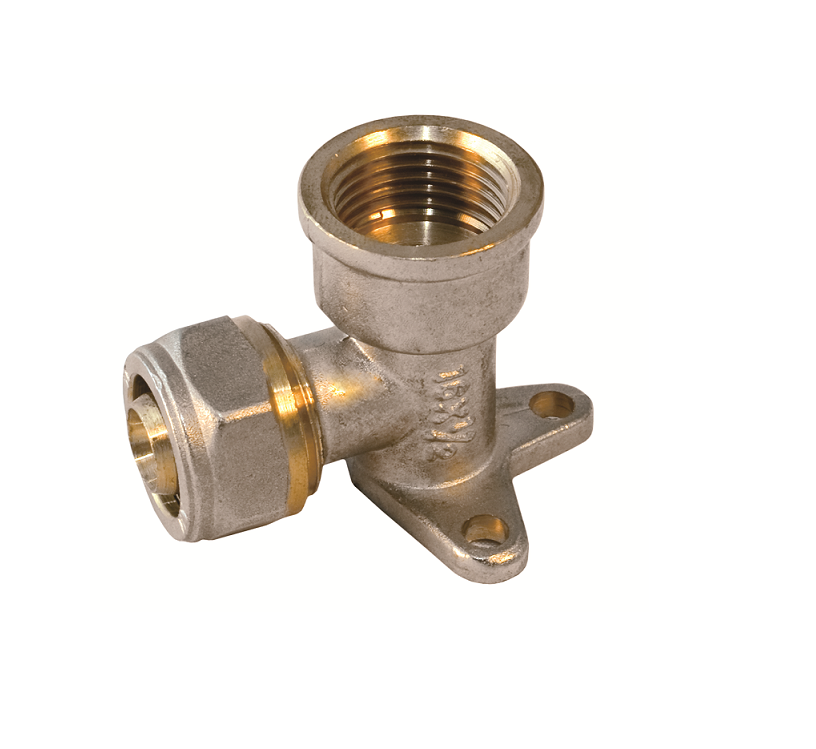 Фитинг обжимной угольник с креплением Millennium 20ц-3/4"в