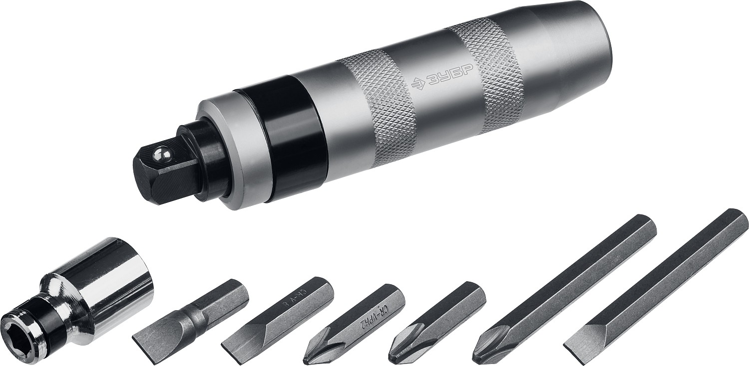 ЗУБР 8 предм., ударно-поворотная отвертка, Профессионал (2567)