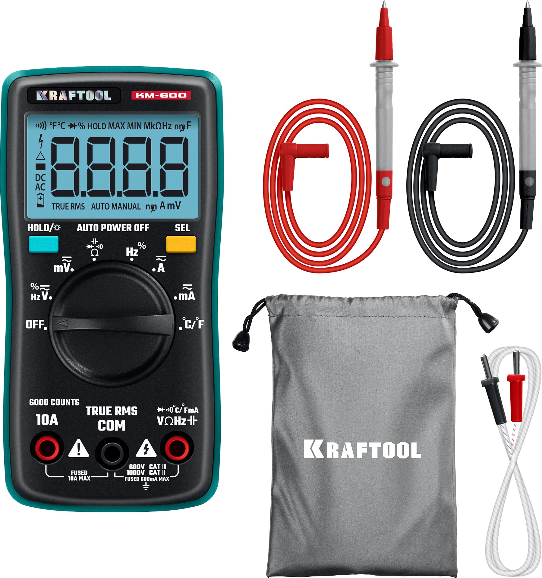 KRAFTOOL KM-600 цифровой мультиметр (59854)