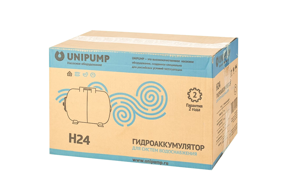 Гидроаккумулятор UNIPUMP 24л (нерж.) горизонтальный