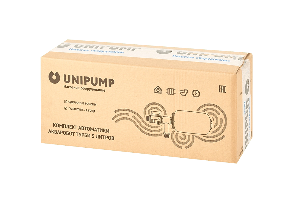 Комплект автоматики АКВАРОБОТ ТУРБИ c гидроаккумулятором 5л