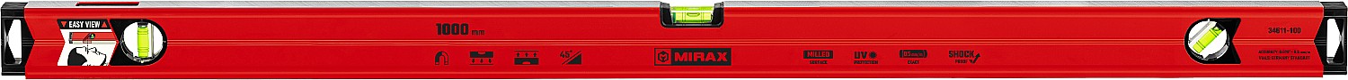 MIRAX 1000 мм, с зеркальным глазком, магнитный уровень (34611-100)