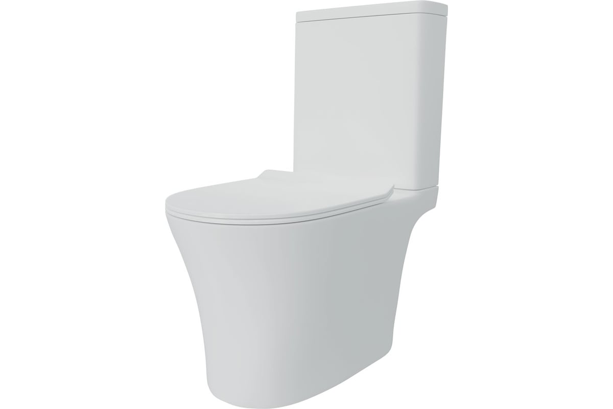 Унитаз напольный Teymi Ritta Pro безободковый, сиденье микролифт T40810 650х375х830
