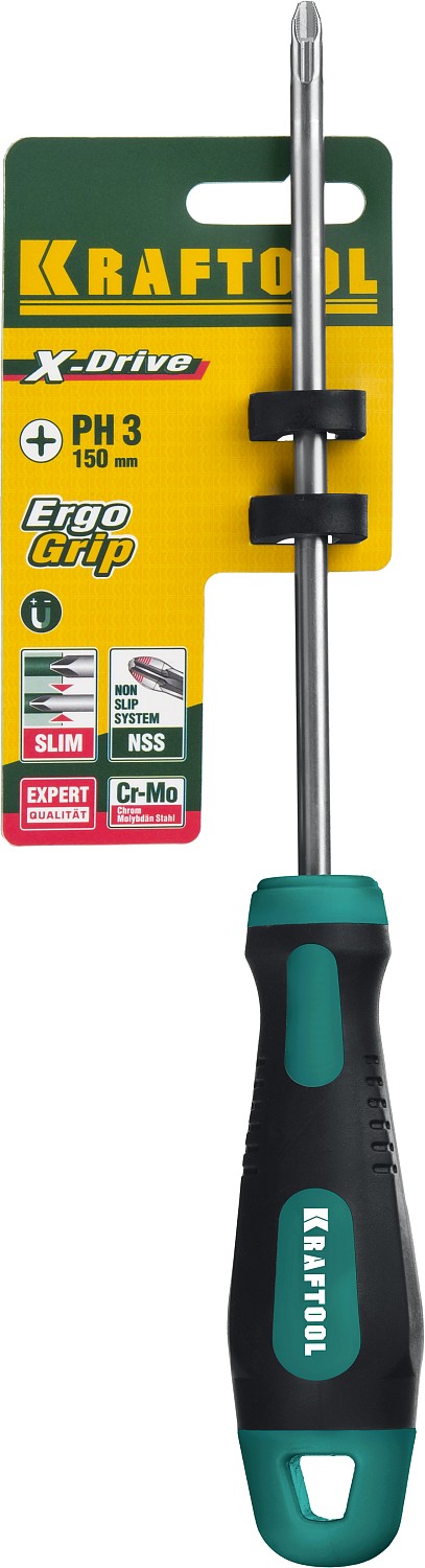 KRAFTOOL Х-Drive, PH3 x 150, отвертка (250072-3-150)