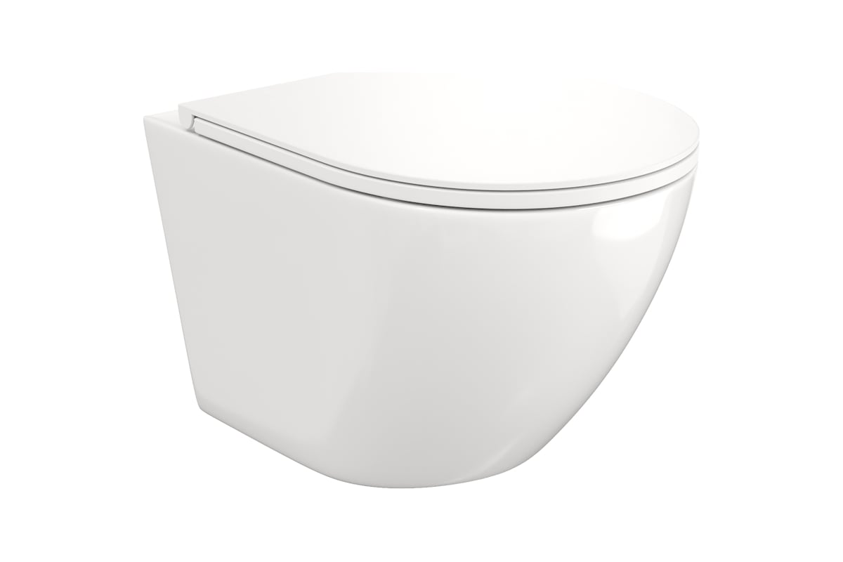 Унитаз подвесной Teymi Lina Pro VORTEX безободковый, сиденье микролифт T40112 490х360х360