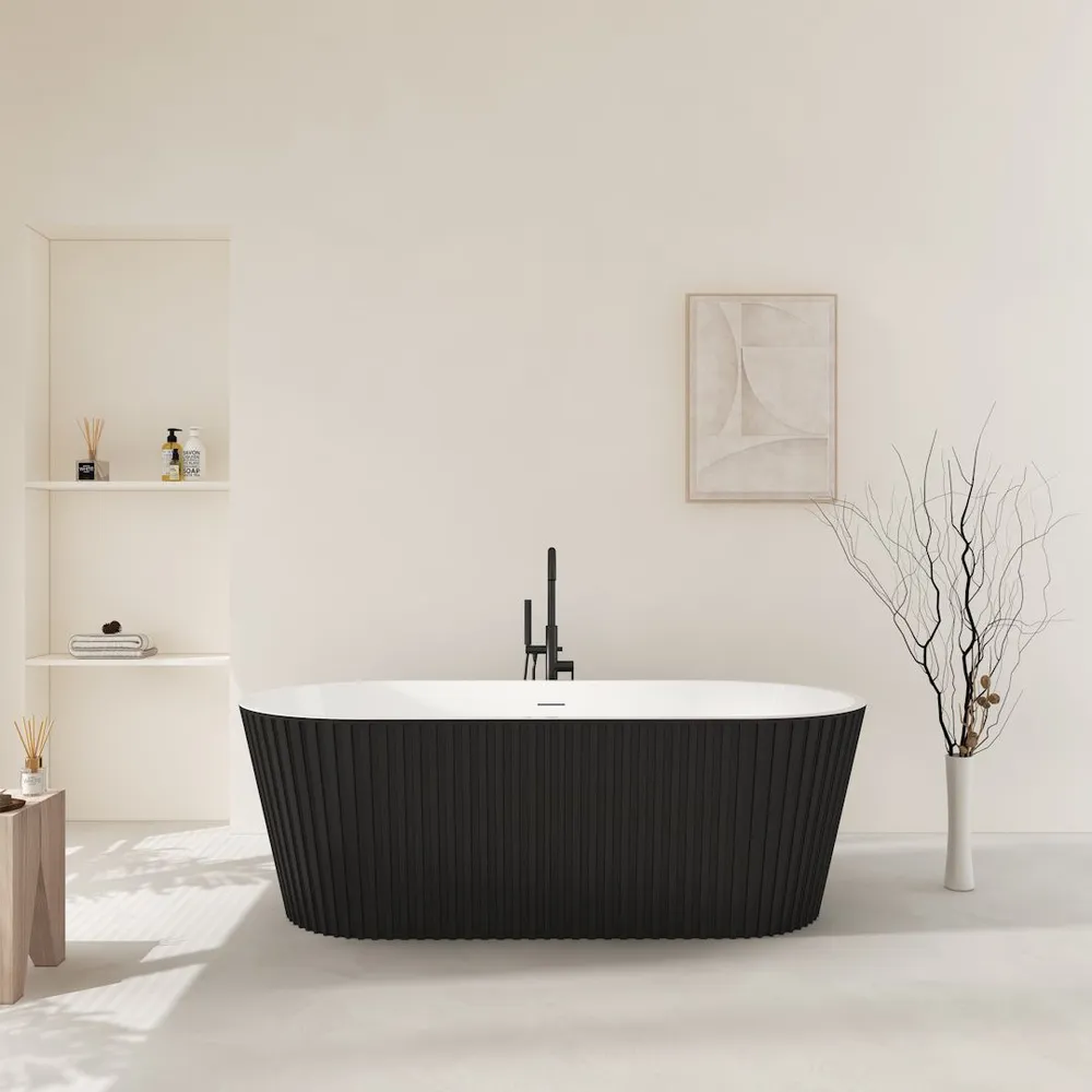 Ванна акриловая отдельностоящая Teymi Kati 170x80x58, чёрная матовая T130113 170x80x58