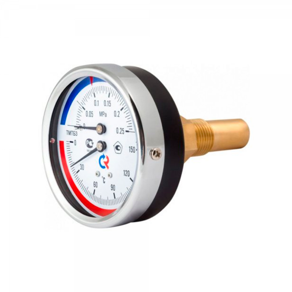 Термоманометр РОСМА ТМТБ-31Т.1 80мм, (0-120С), (0-0,6МРа), G1/2, класс точности 2.5
