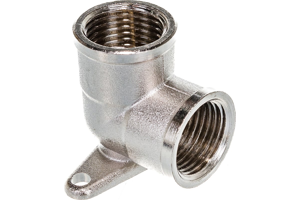 Угольник 90˚ внутренняя/внутренняя резьба с креплением 1/2''