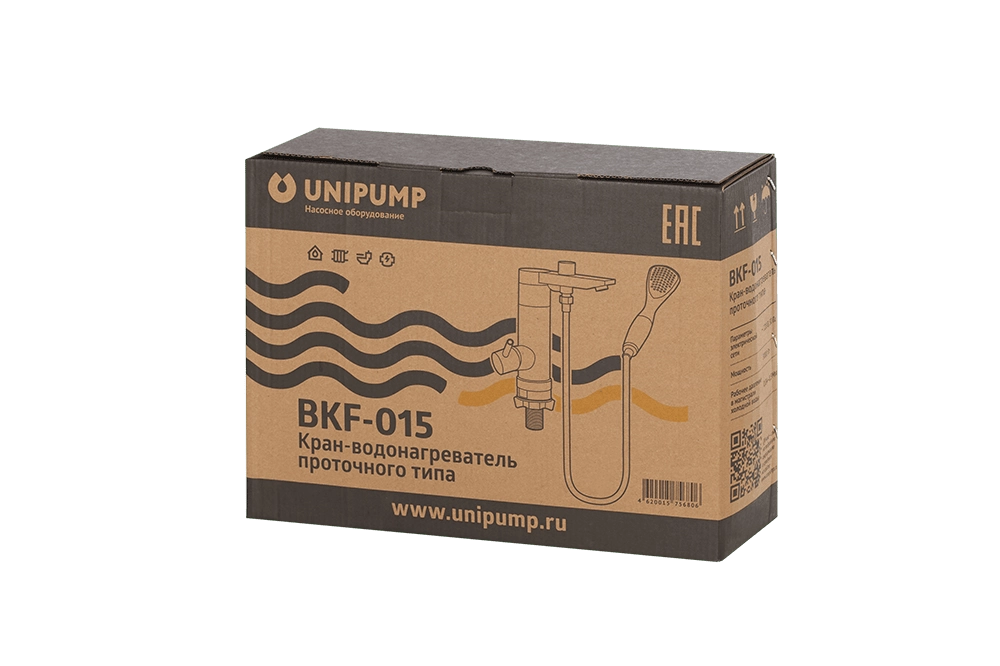 Проточный кран-водонагреватель с душевой лейкой UNIPUMP BKF-015