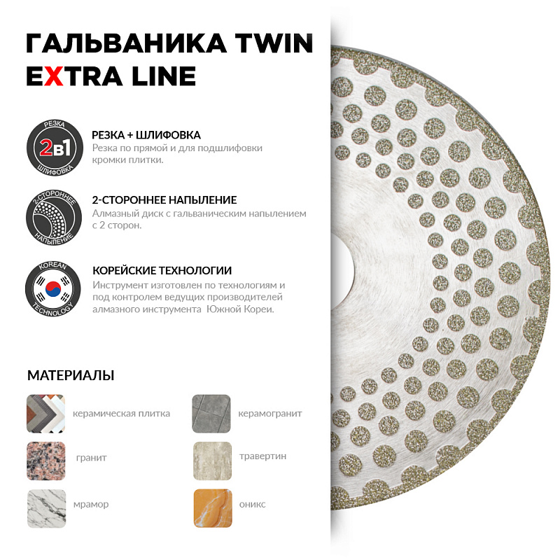 Диск алмазный Гальваника TWIN 125хМ14