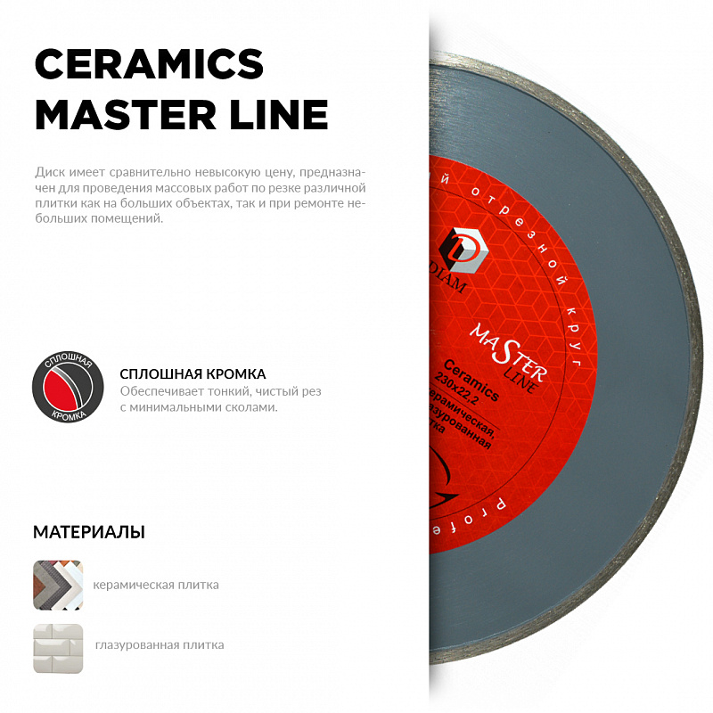 Диск алмазный 1A1R CERAMICS 125*1,6*5*22,2 (керамика)