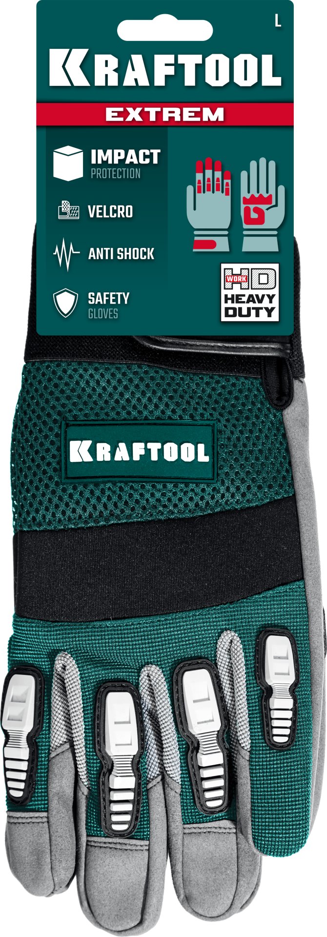 KRAFTOOL Extrem, L (9), профессиональные комбинированные перчатки, антивибрационные, противоударные (11287-L)