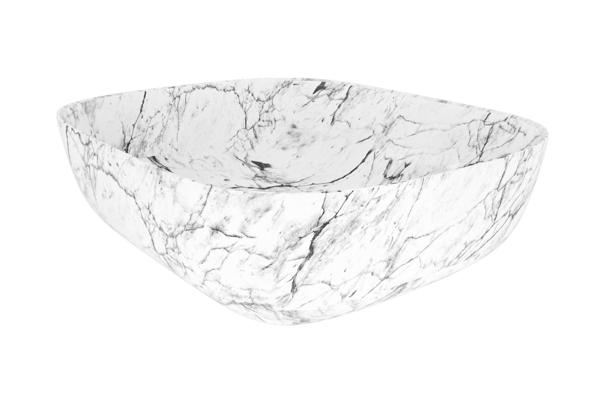 Раковина Teymi Solli 50 artceramic, накладная, Белый Мрамор T50393 490х395х150
