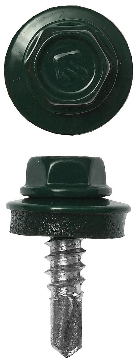 ЗУБР СКМ 6005, 25 х 5.5 мм, зелёный насыщ., 1800 шт, кровельный саморез, Профессионал (4-300310-55-025-6005)