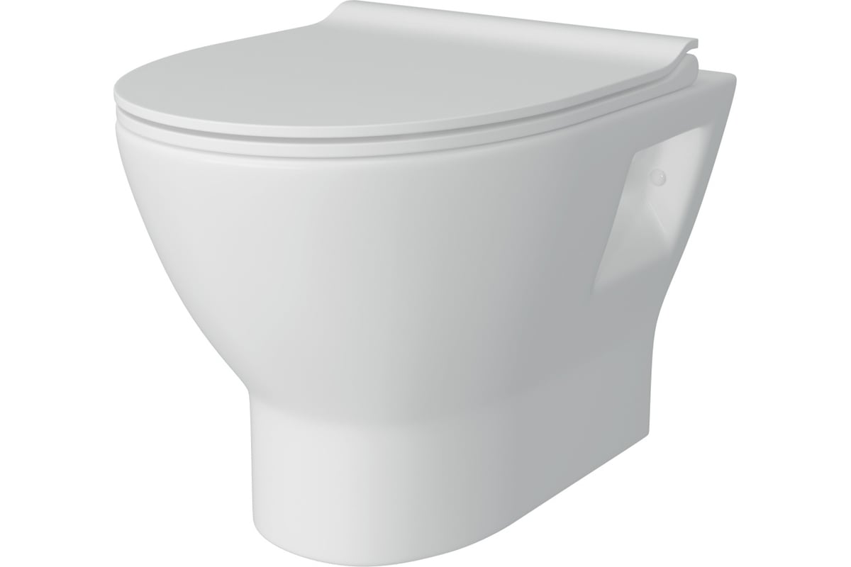 Унитаз подвесной Teymi Ritta безободковый, 
сиденье микролифт T40809 500х365х355