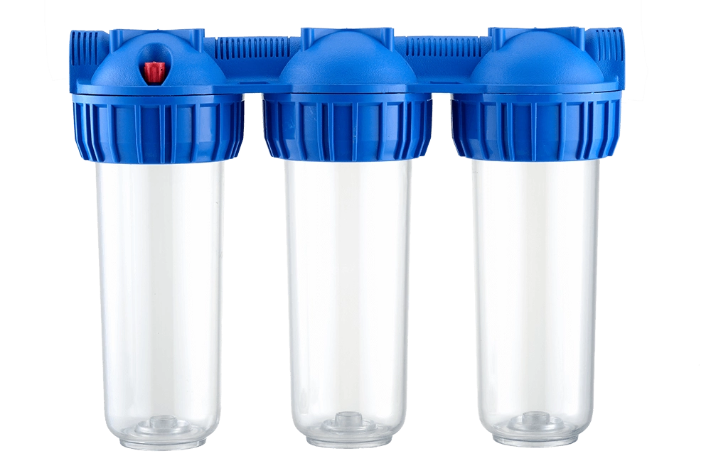 Колба Slim Line 10" CFC-10K-3 (резьба ¾”) без картриджа (прозрачная тройная)