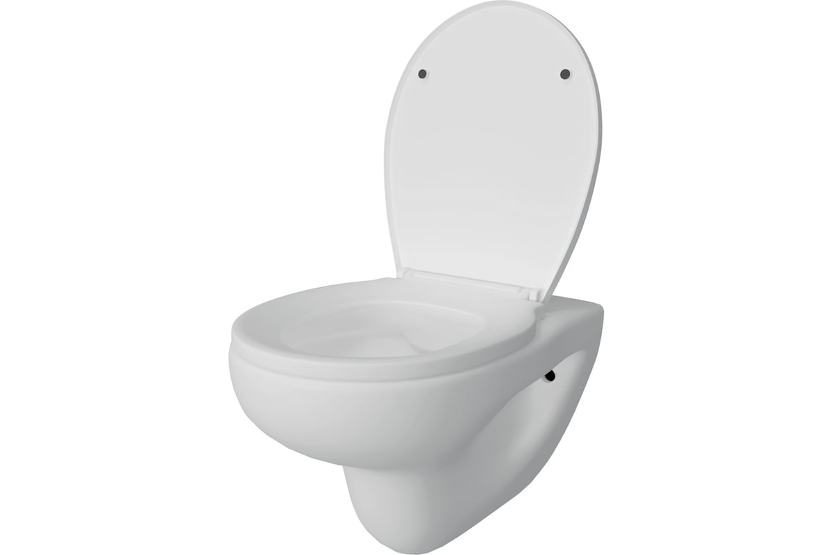 Унитаз подвесной Teymi Hanna Pro безободковый, 
сиденье микролифт T40901 530х355х365