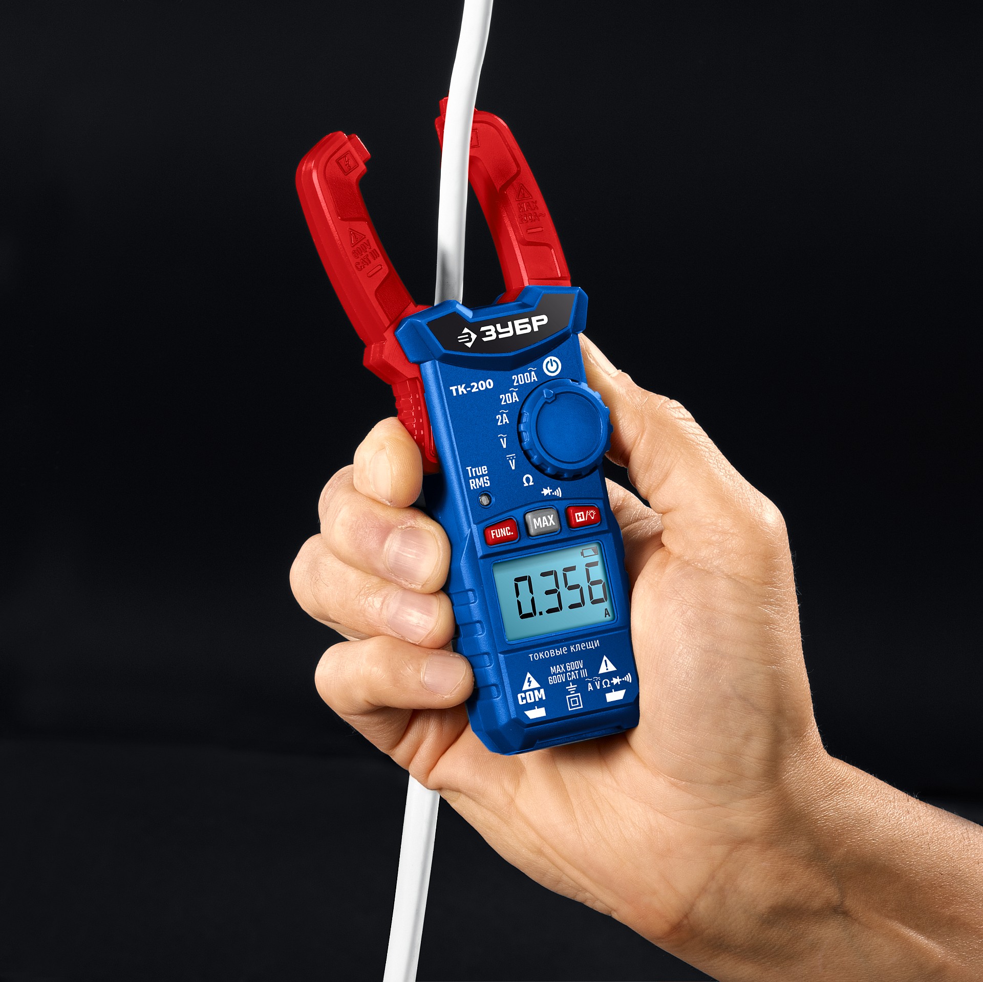 ЗУБР ТК200 Цифровые токовые клещи (59828)