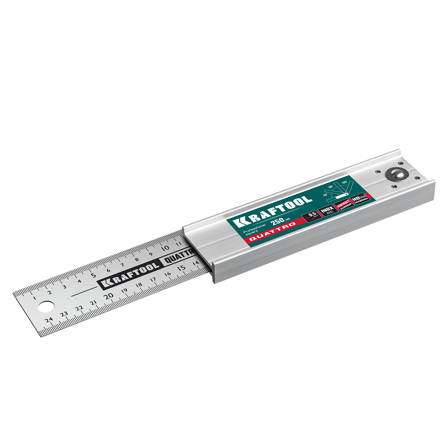 KRAFTOOL QUATTRO, 250 мм, 4 положения, складной столярный угольник (3444)