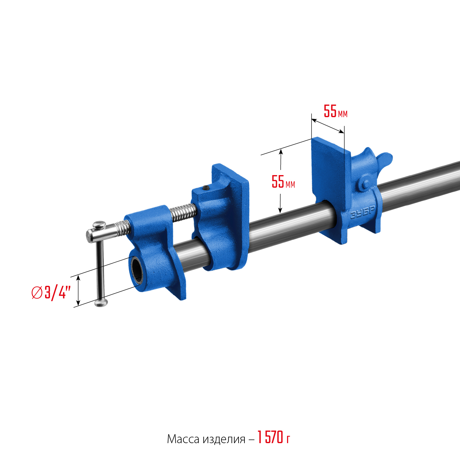 ЗУБР СТ-34, 3/4″, трубная струбцина (32305-34)