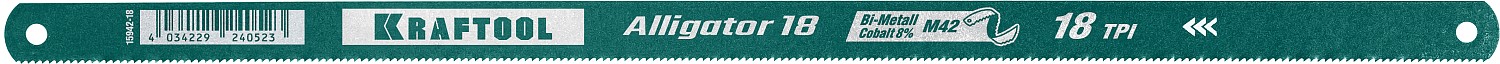 KRAFTOOL Alligator-18, 18 TPI, 300 мм, биметаллическое гибкое полотно по металлу (15942-18)