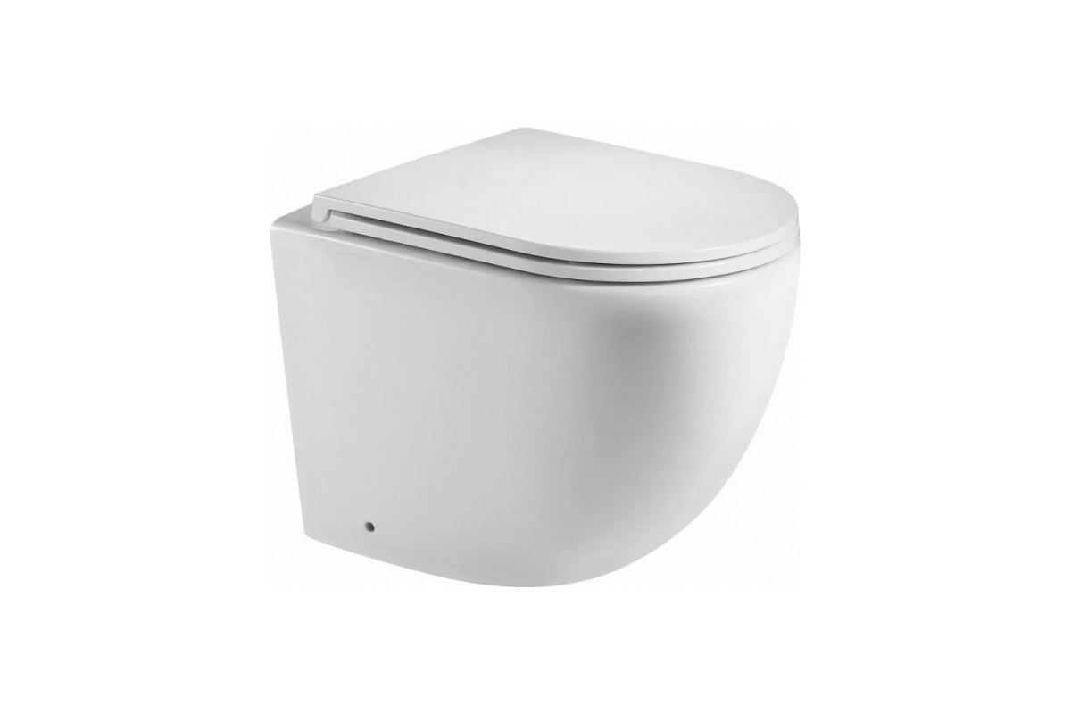 Унитаз приставной Teymi Lina HD безободковый, 
сиденье Дюропласт микролифт T40104 570х360х410