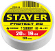 STAYER PROTECT-20, 19 мм х 20 м, 5 000 В, белая, изолента ПВХ, Professional (12292-W)