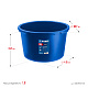 ЗУБР 60 л, первичный высокопрочный пластик, усиленный круглый строительный таз (06094-65)